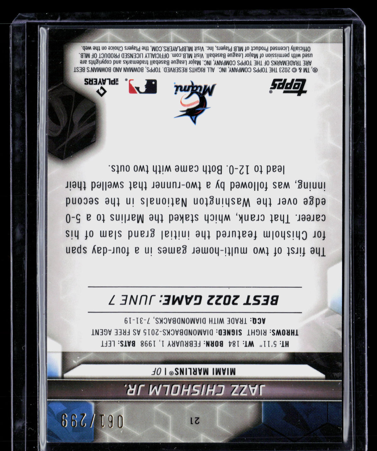2023 Topps Bowman's Best Jazz Chisholm Jr. #21
