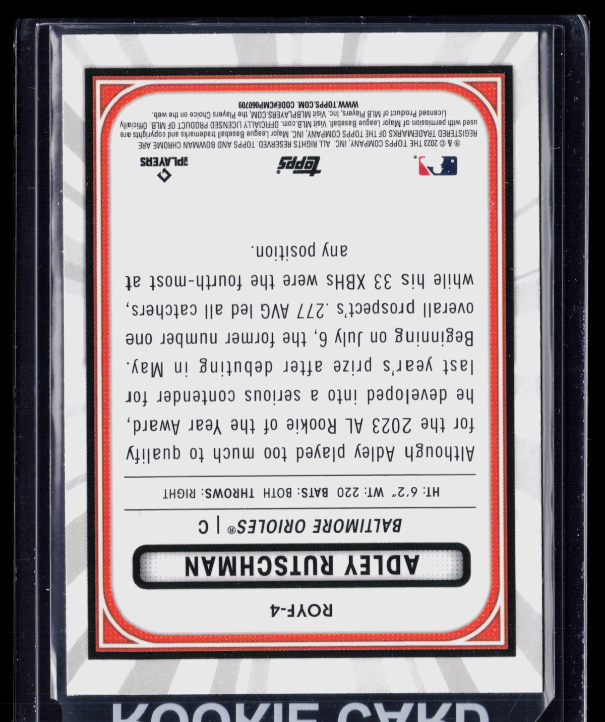 2023 Bowman Chrome Adley Rutschman #ROYF-4 RC