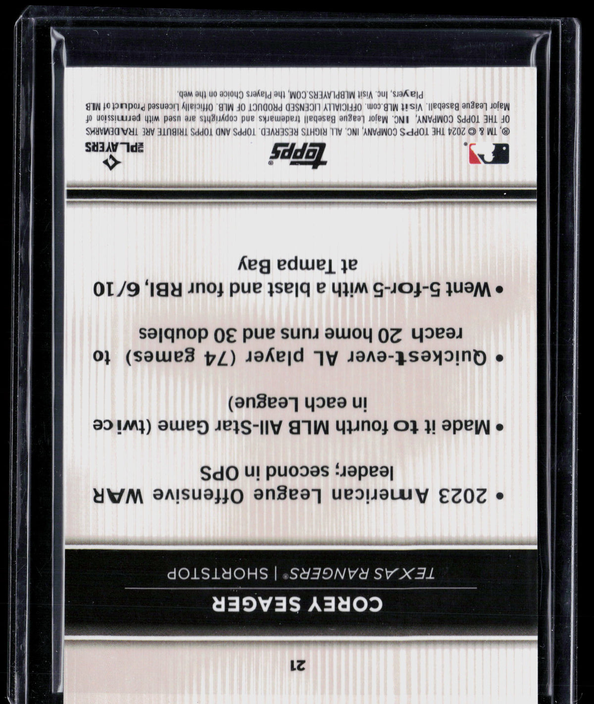2024 Topps Tribute Corey Seager #21