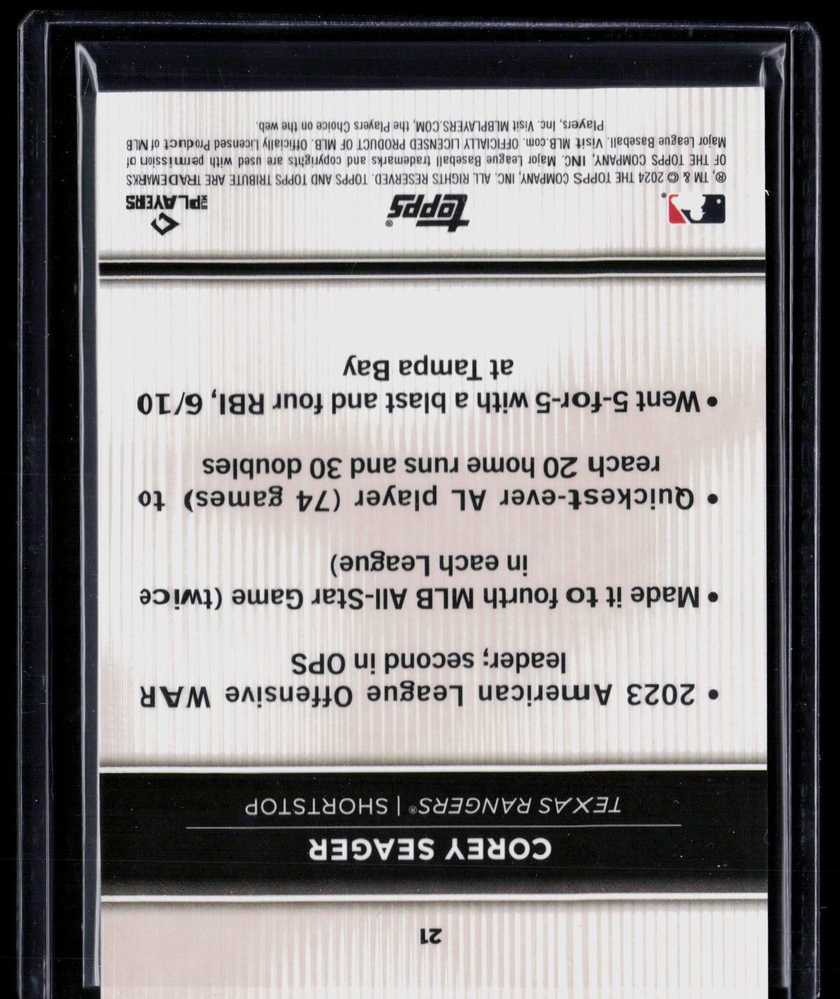 2024 Topps Tribute Corey Seager #21