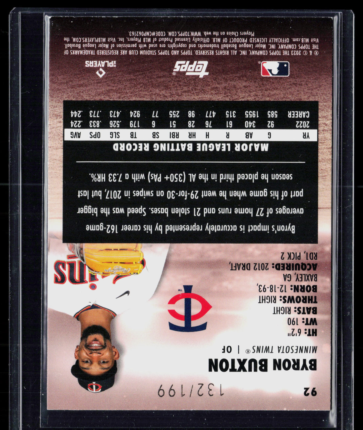 2023 Topps Stadium Club Byron Buxton #92 Red Foil 132/199