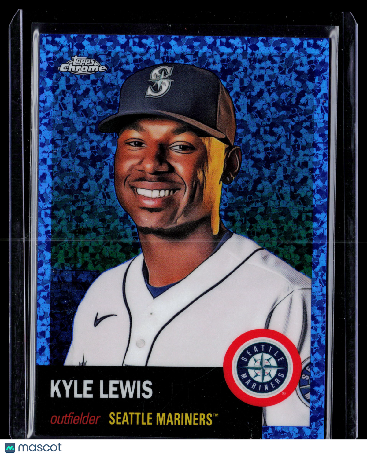 2022 Topps Chrome Platinum Anniversary Kyle Lewis #247 Blue Mini-Diamond Refractor