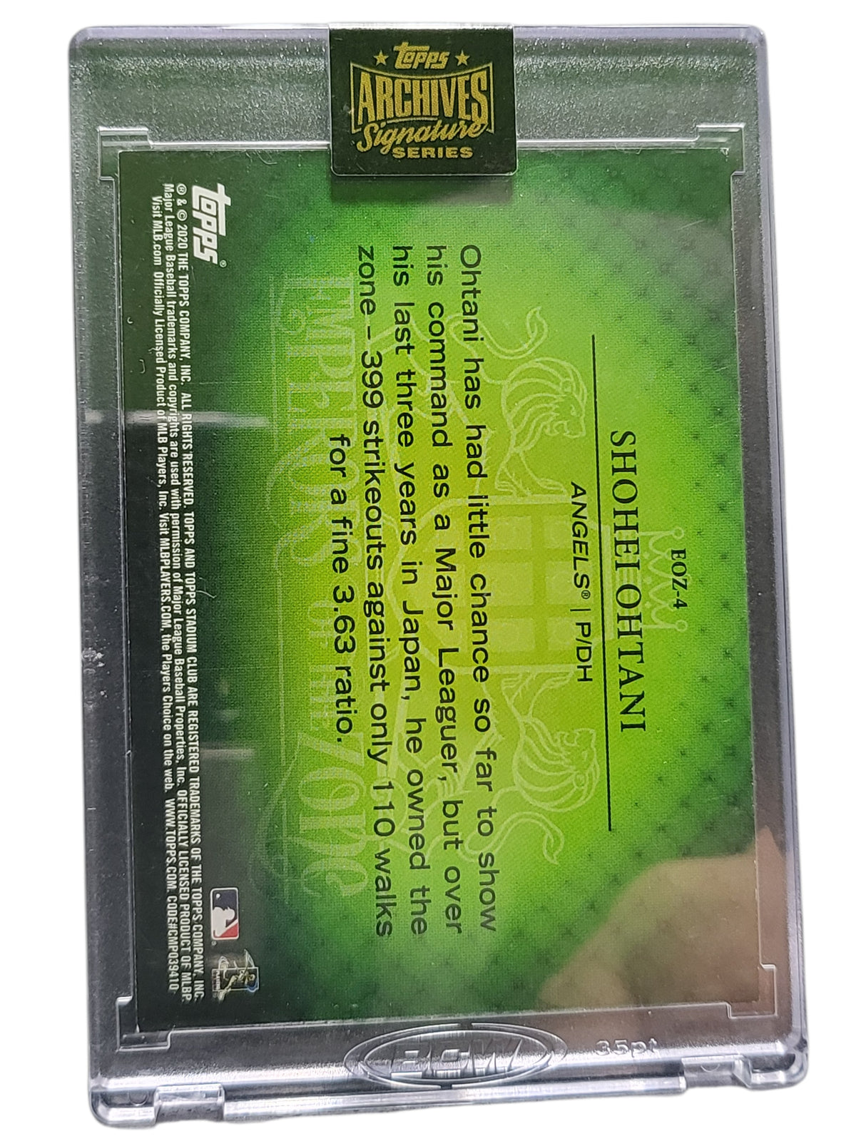 2020 Topps Archives Signature Series Shohei Ohtani #EOZ-4