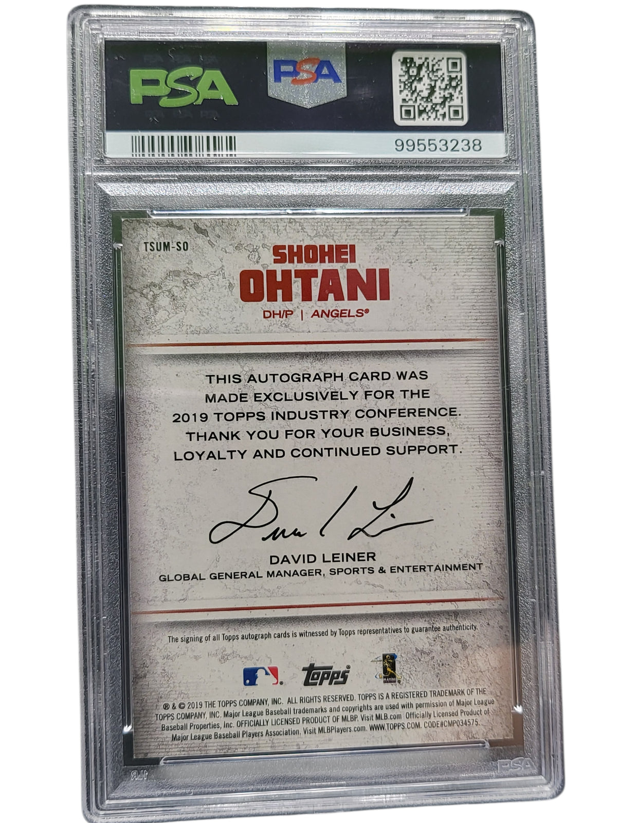 2019 Topps Industry Conference Shohei Ohtani #TSUM-SO Black 1/1