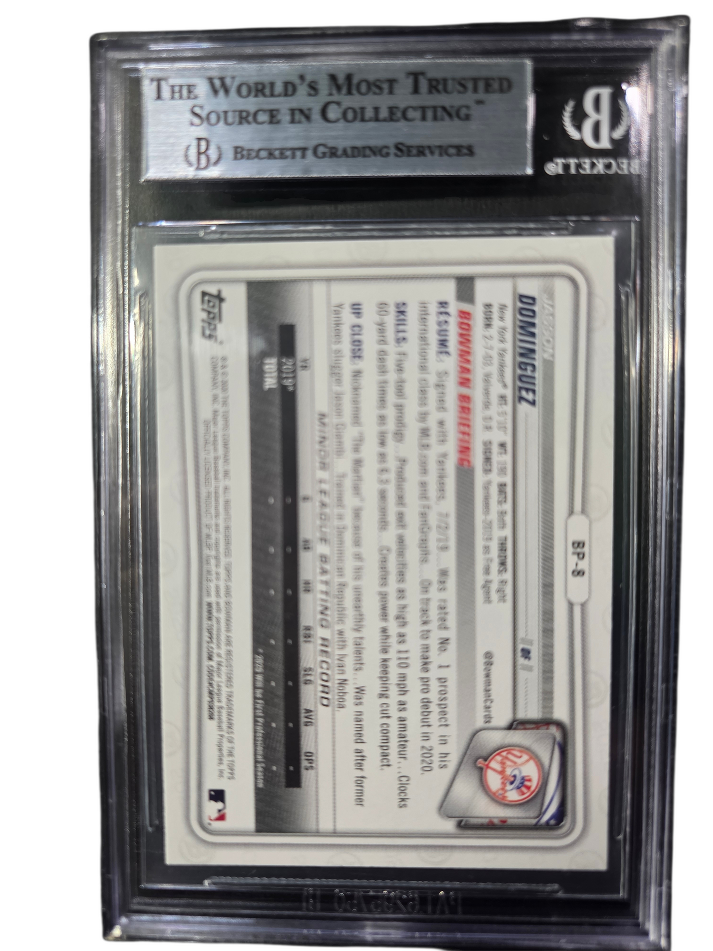 2020 Bowman Prospects Jasson Dominguez #BP8 BGS 9