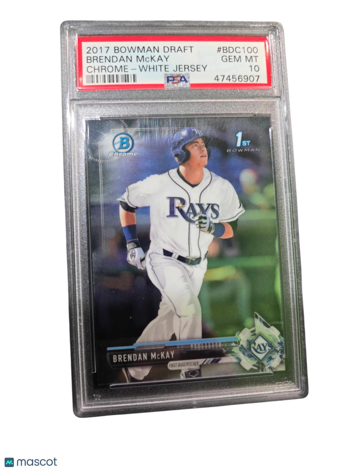 2017 Bowman Draft Brendan Mckay #BDC100 Chrome White Jersey PSA 10