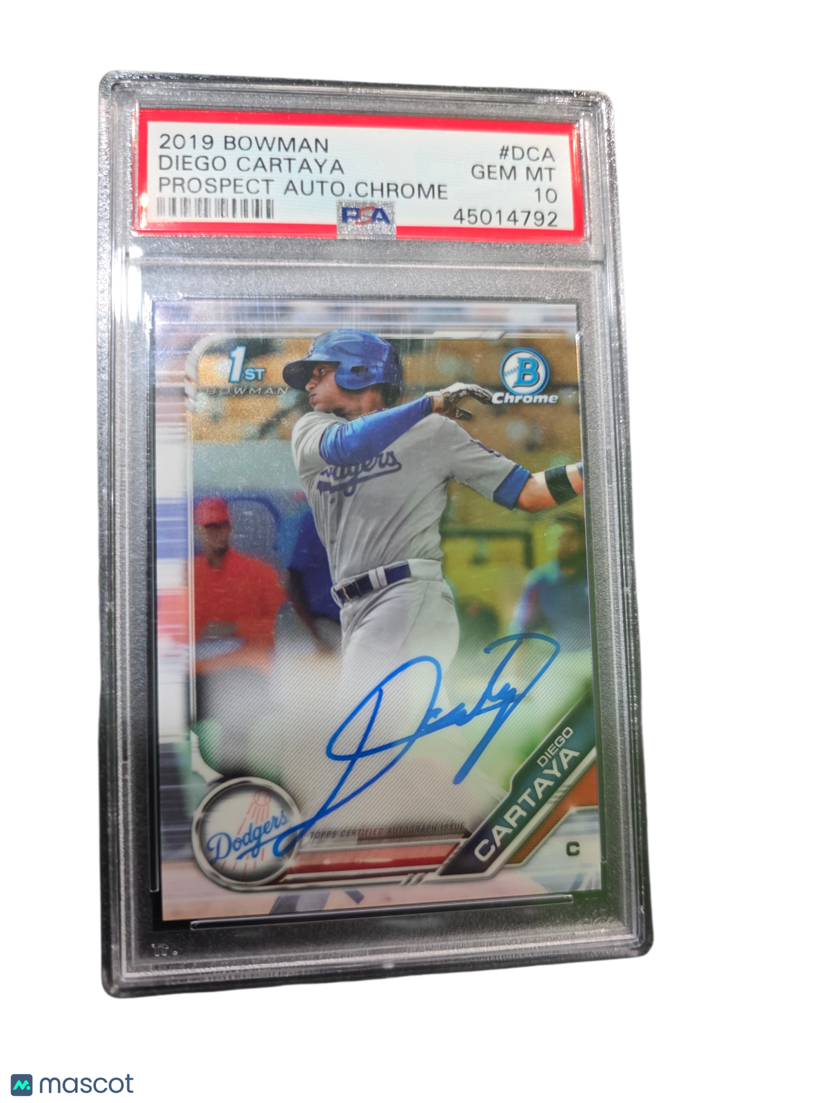 2019 Bowman Prospect Autographs Chrome Diego Cartaya #DCA Auto Chrome PSA 10