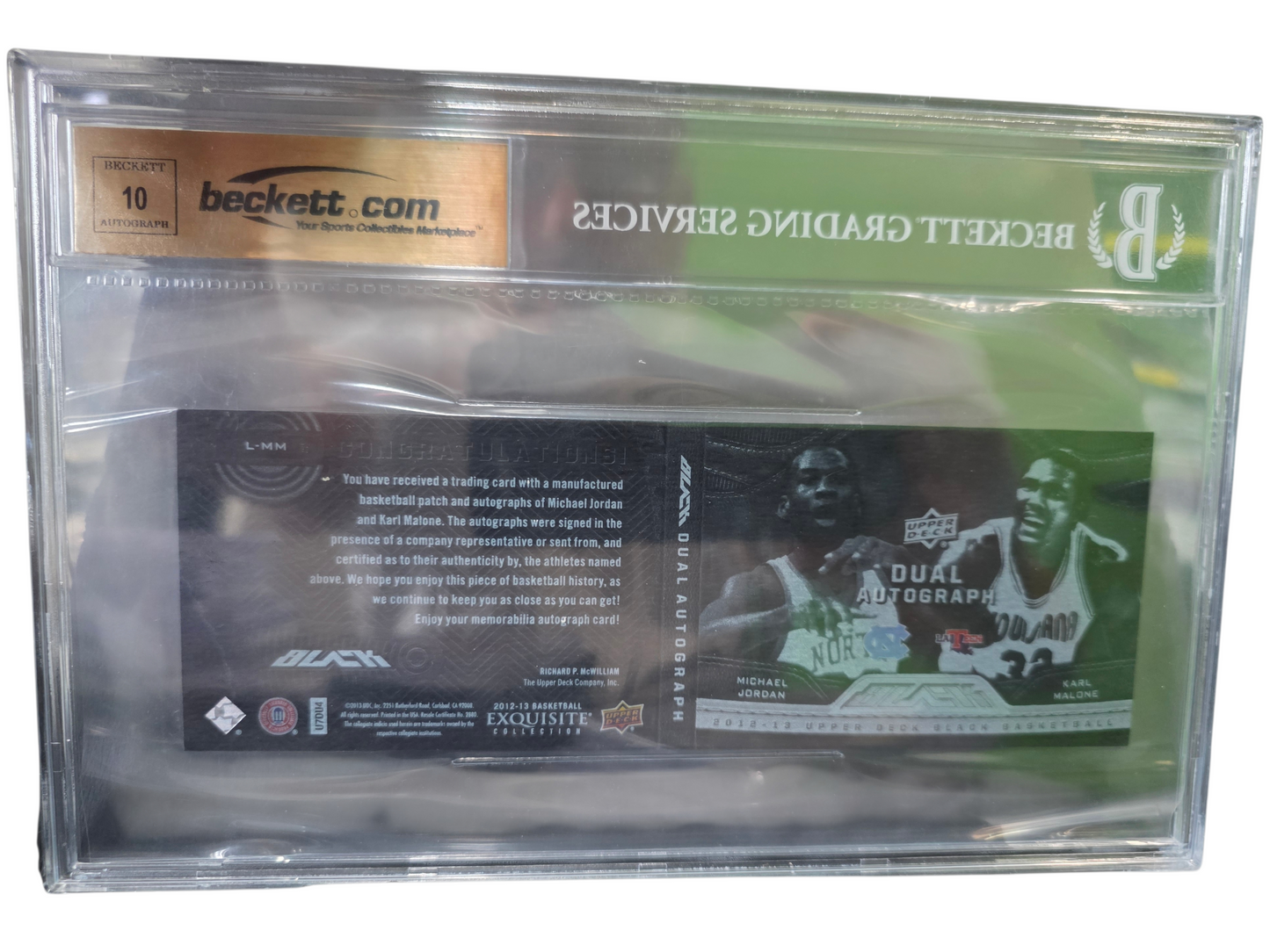 2012 Exquisite UD Black Auto Karl Malone Michael Jordan #MM /Karl  9.5 Auto 10