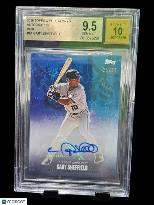 2020 Topps X Pete Alonso Autographs Blue Gary Sheffield #1A BGS 9.5 Auto 10