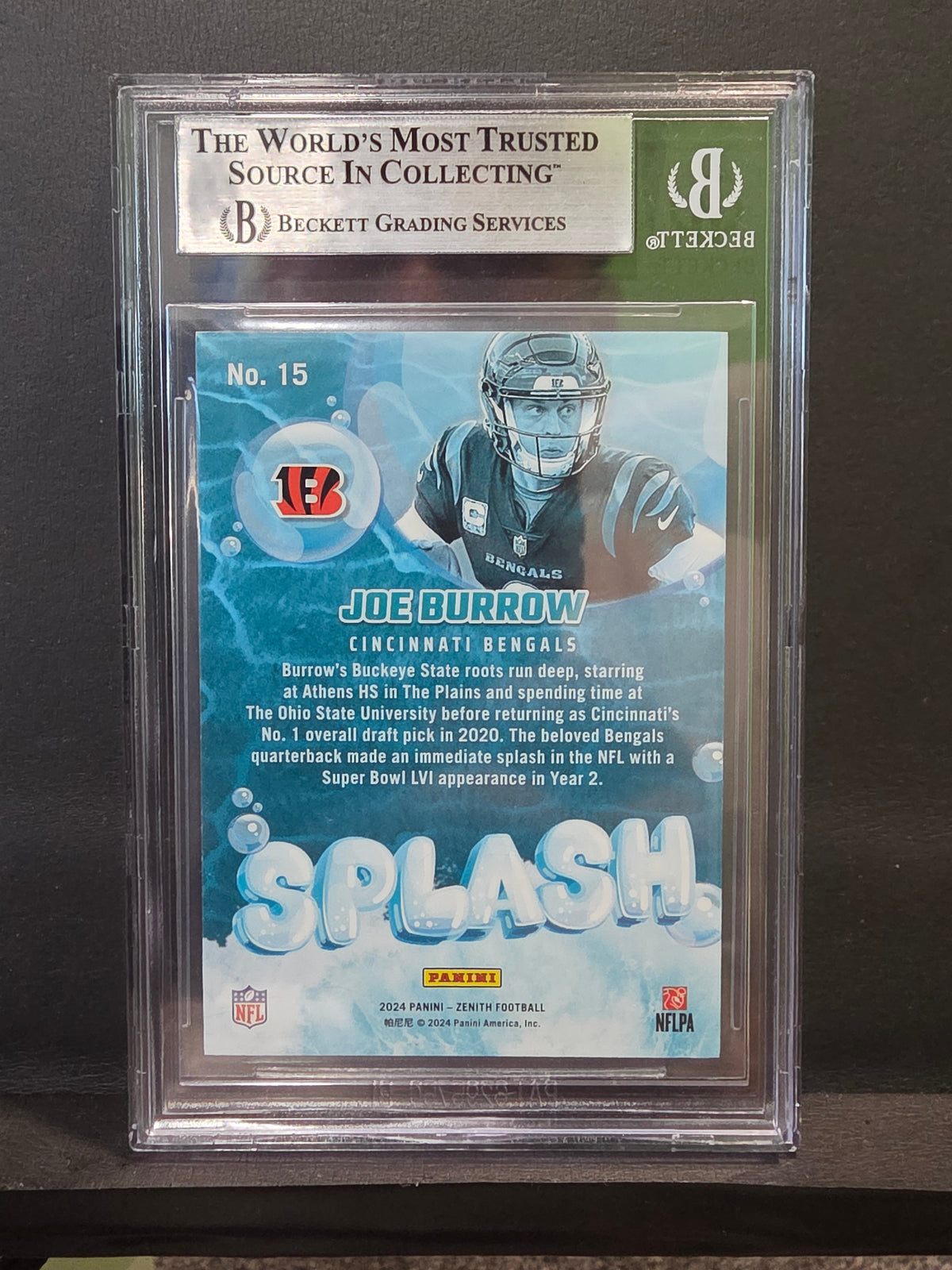 2024 Zenith Splash White Joe Burrow #15 BGS  1/1