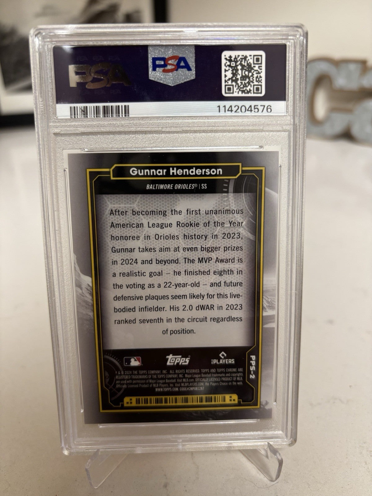 2024 Topps Cosmic Chrome Gunnar Henderson #PPS-2 Sun Parallel/ PSA 9