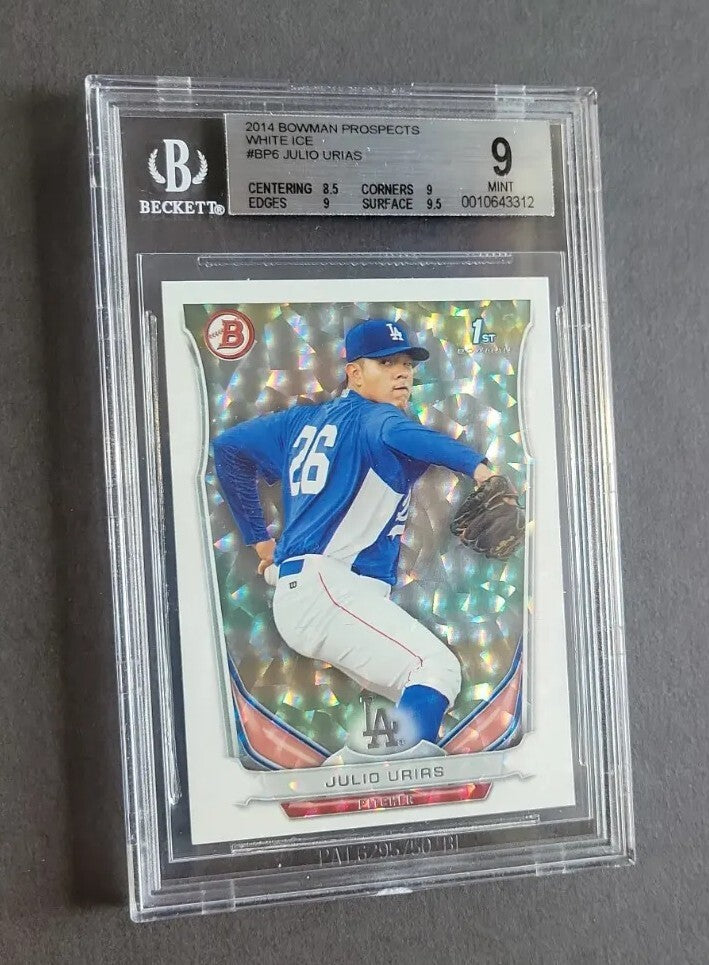 2014 Bowman Julio Urías #BP6 White Ice Rookie BGS 9