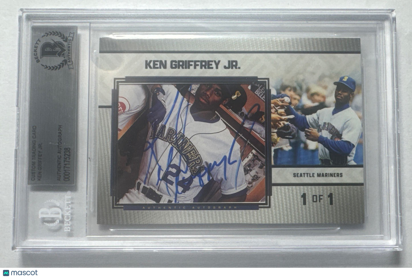 Ken Griffey Jr. Mariners Signed Large Custom Cut AUTO Card #1/1 BGS BAS BECKETT