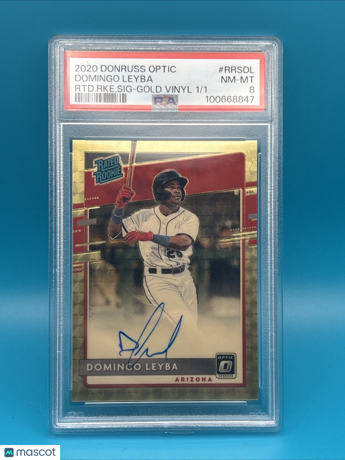 2020 PANINI DONRUSS OPTIC  Rc SIGs Domingo Leyba #RRSDL GOLD VINYL 1/1 PSA
