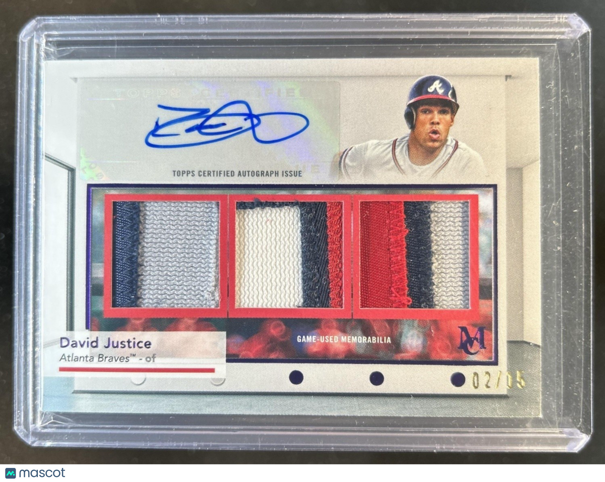 2024 Topps Museum David Justice Signature Triple Patch Auto Sapphire #/15