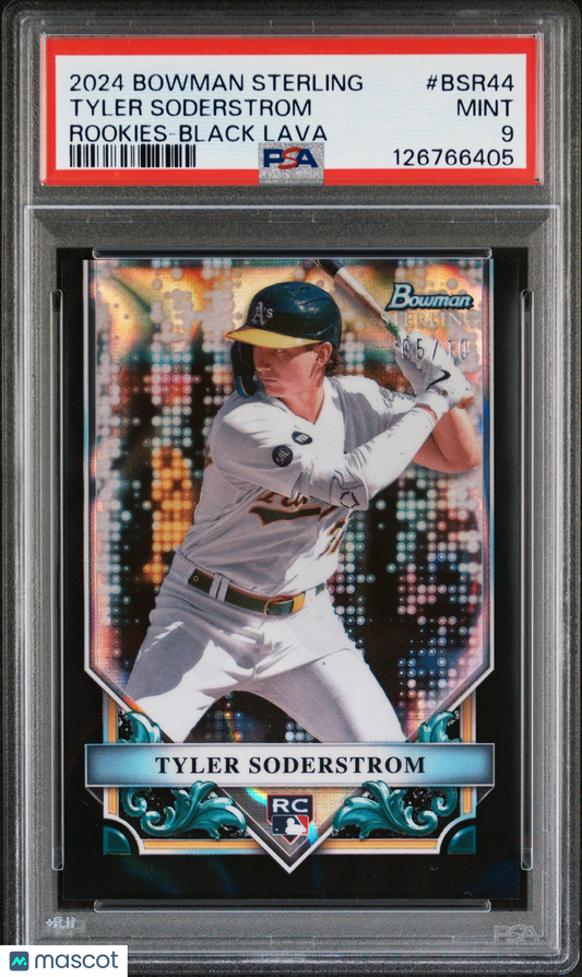 2024 BOWMAN STERLING ROOKIES TYLER SODERSTROM #BSR44 BLACK LAVA / 10 PSA 9