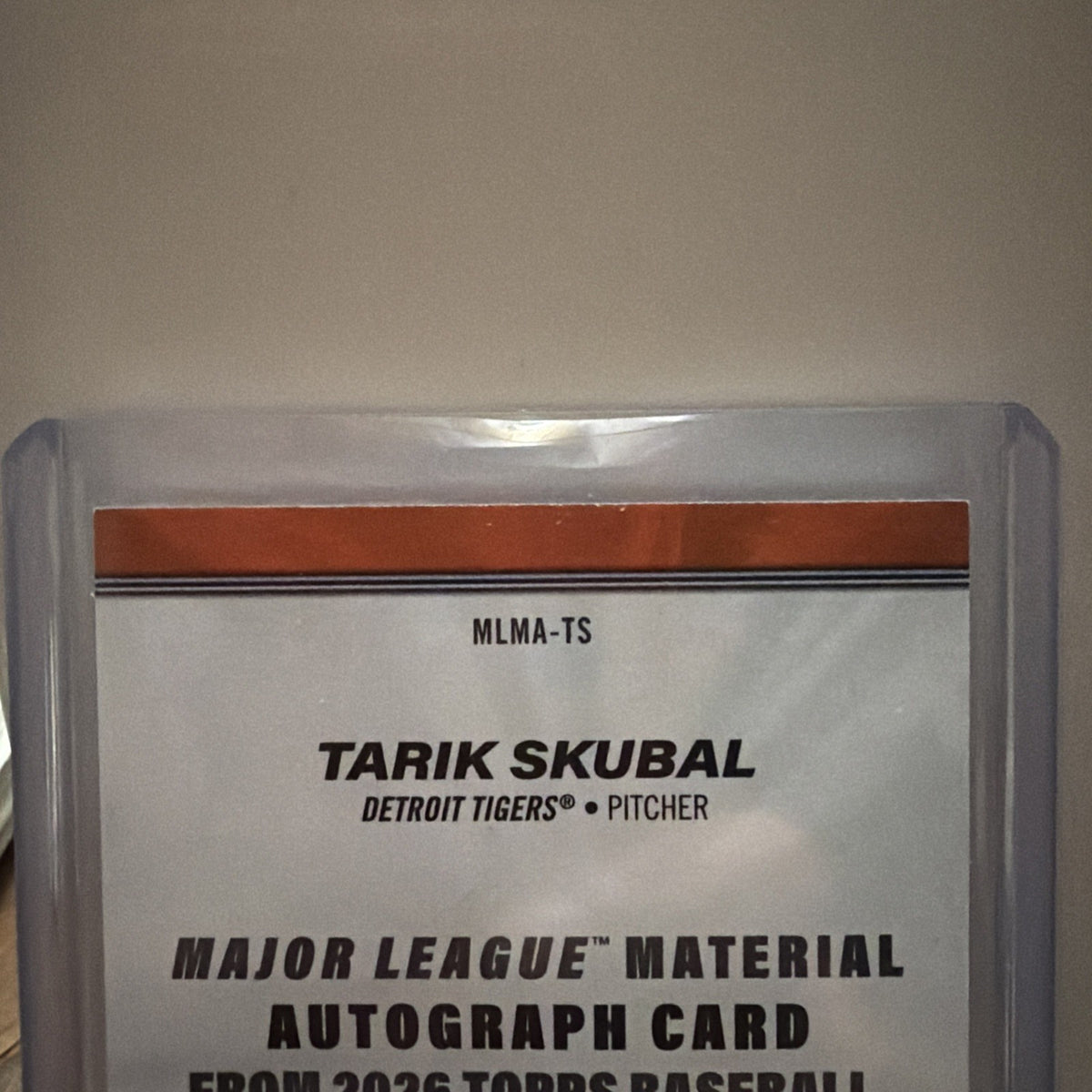 2026 Topps Series 1 Tarik Skubal #MLMA-TS Orange Parallel/Variety Memo