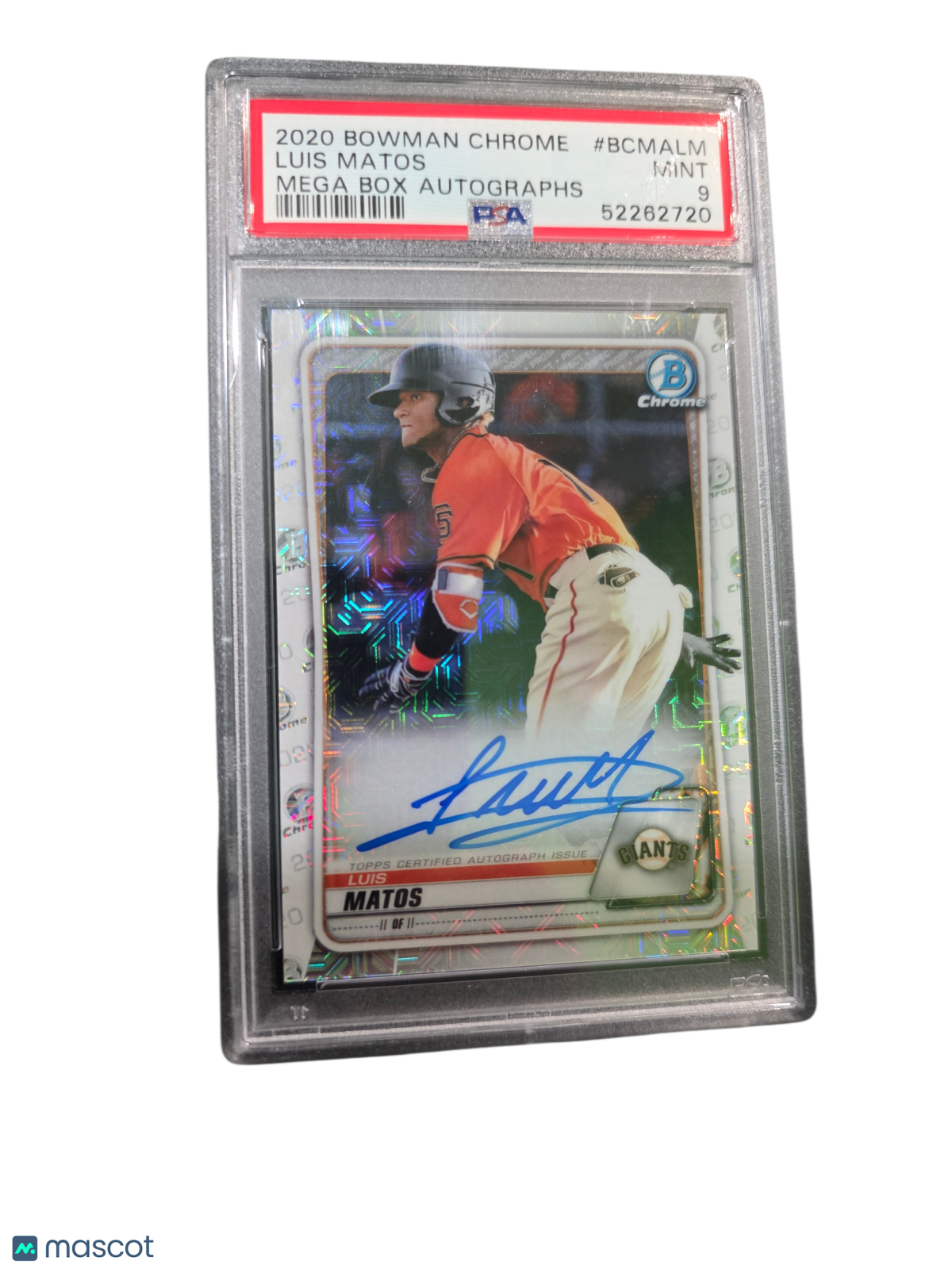 2020 Bowman Chrome Mega Box Autographs Luis Matos #BCMALM PSA 9