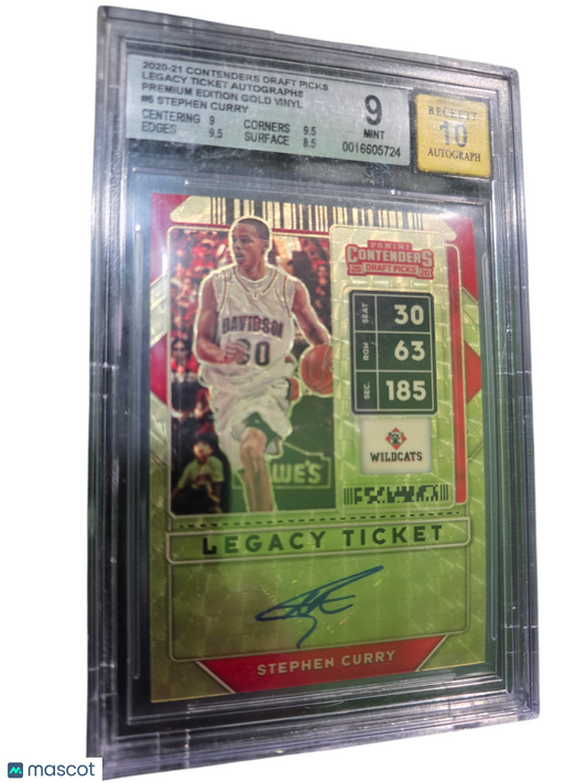2020 Panini Contenders Stephen Curry 1/1 Auto Premium Gold Vinyl  #6
