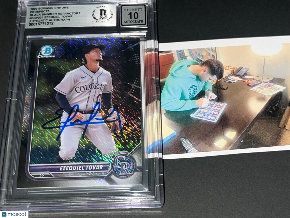 2022 Bowman Ezequiel Tovar Black Shimmer Rookie BGS 10 BAS