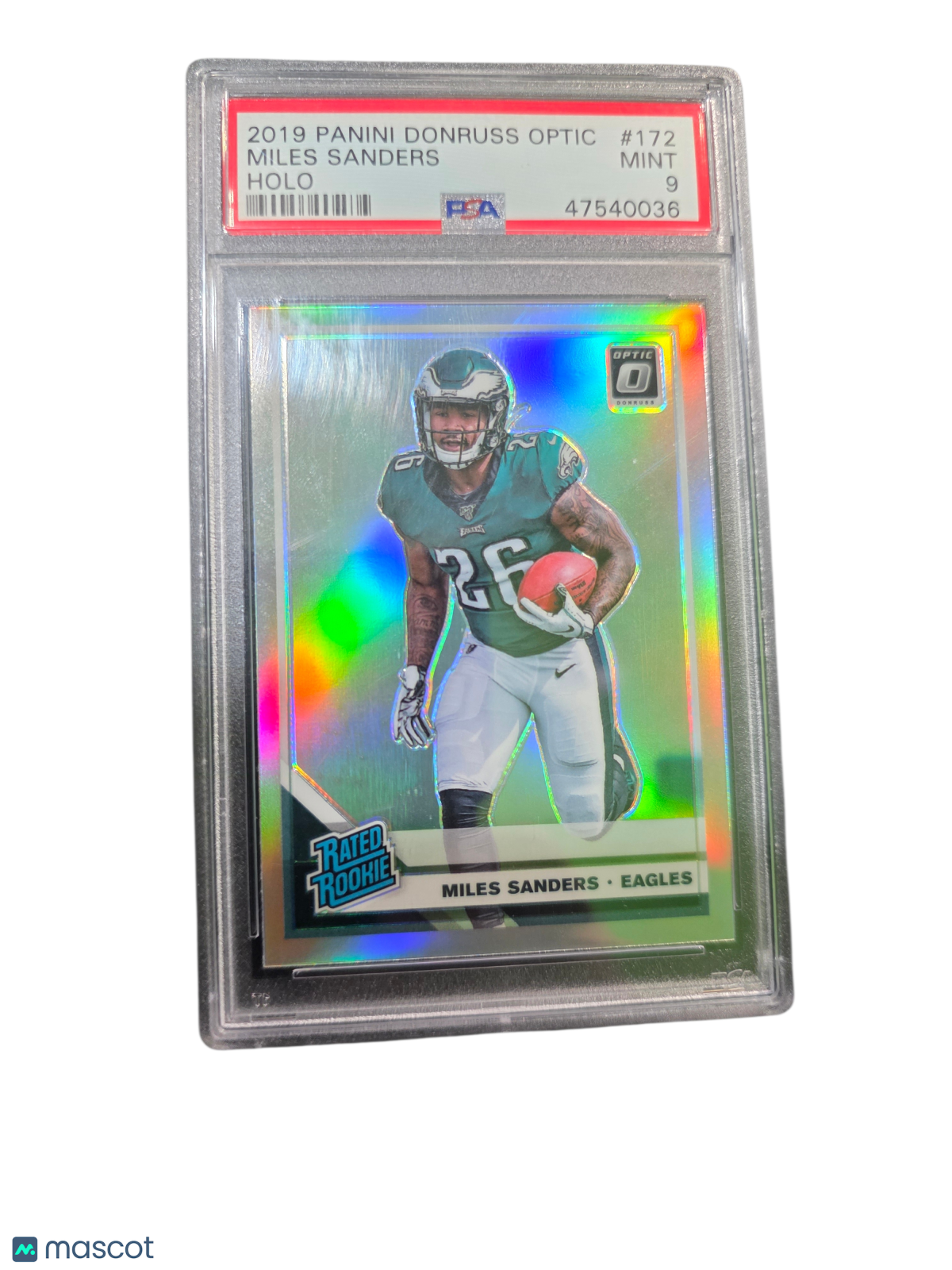 2019 Panini Donruss Optic Miles Sanders #172 Holo PSA 9