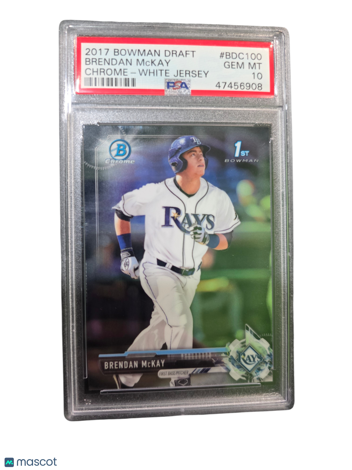 2017 Bowman Draft Brendan Mckay #BDC100 Chrome White Jersey PSA 10