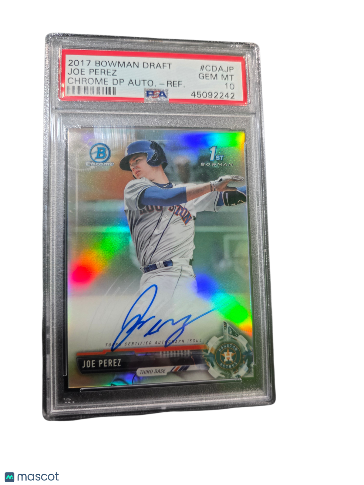 2017 Bowman Draft Chrome Draft Picks Joe Perez #CDAJP DP Auto Refractor PSA 10