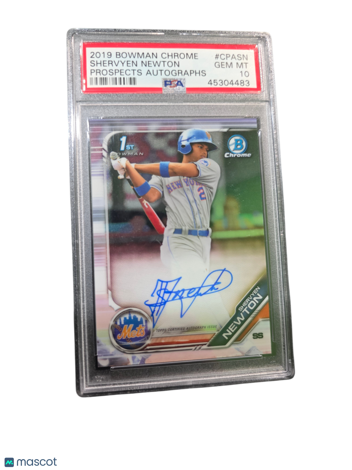 2019 Bowman Chrome Prospects Autographs Shervyen Newton #CPASN PSA 10