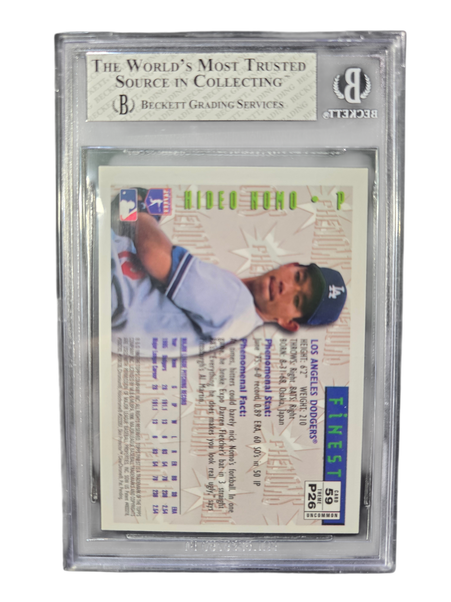 1996 Finest Hideo Nomo S #S59 BGS 7.5