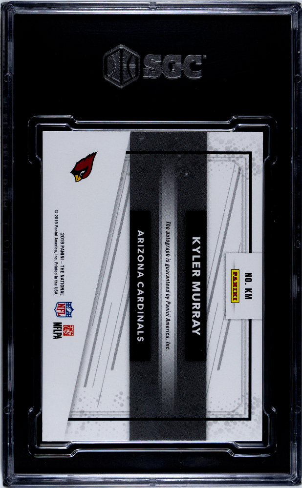 2019 Panini The National Kyler Murray #KM Manufactured Patch Autograph 5 SGC 8.5