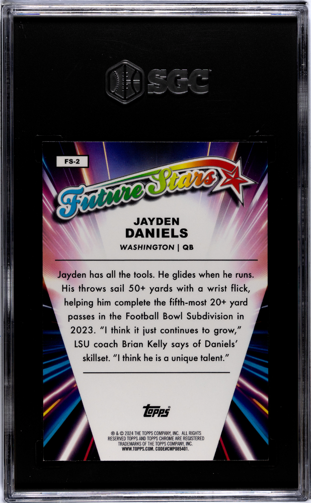 2024 Topps Chrome Jayden Daniels #FS-2 Future Stars SGC 8.5