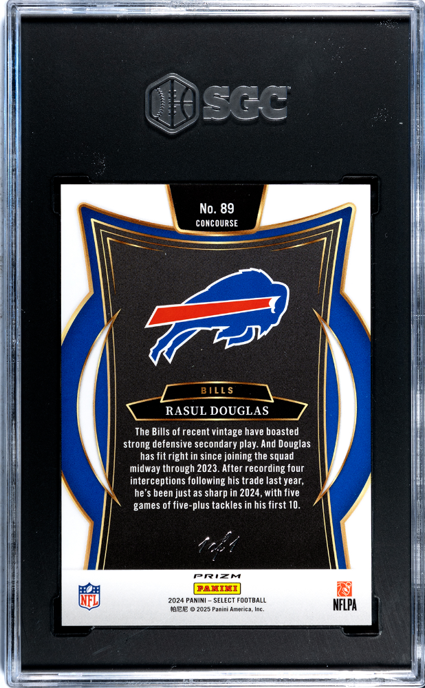 2024 Panini Select Rasul Douglas #89 Black Disco Prizm 1/1 SGC 9