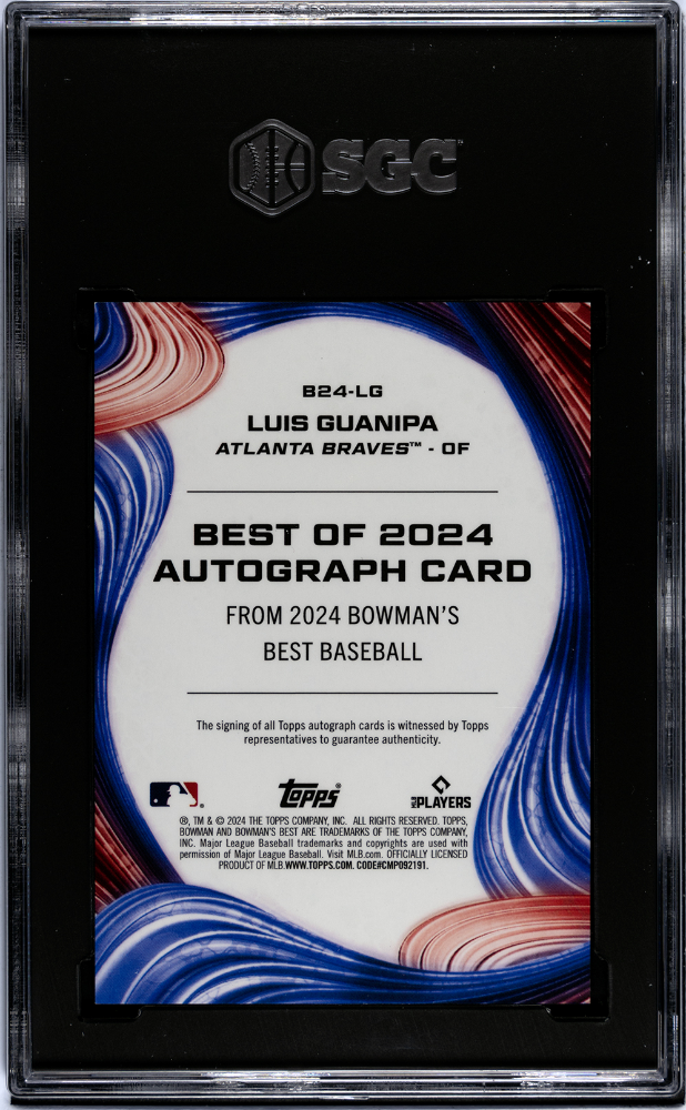 2024 Bowman's Best Luis Guanipa #B24-LG Of '24 Autograph Green Refractor SGC 9