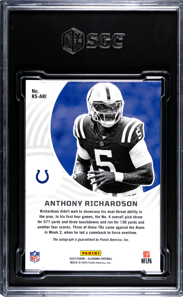 2023 Panini Illusions Anthony Richardson #RS-ARI Rookie Signs Red SGC 9 Auto 10