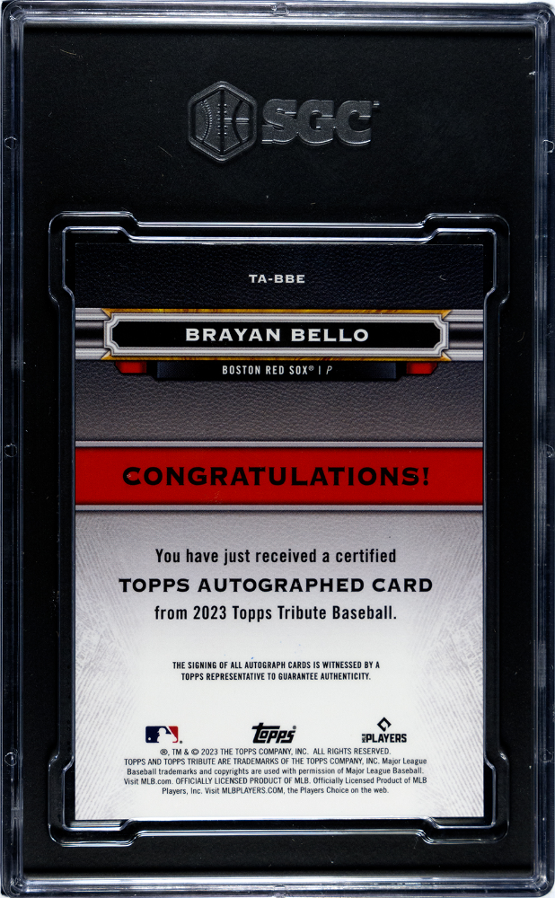 2023 Topps Tribute Brayan Bello #TA-BBE Autograph SGC 8