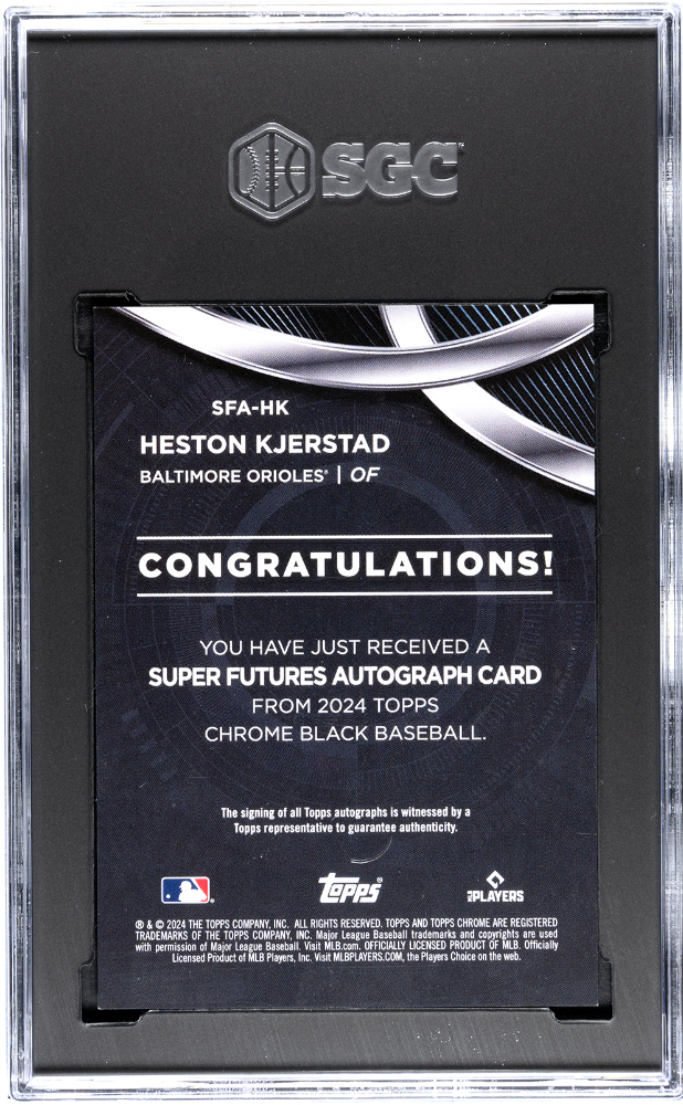2024 Topps Chrome Black Heston Kjerstad #SFA-HK  Gold Refractor SGC 9.5 Auto 10