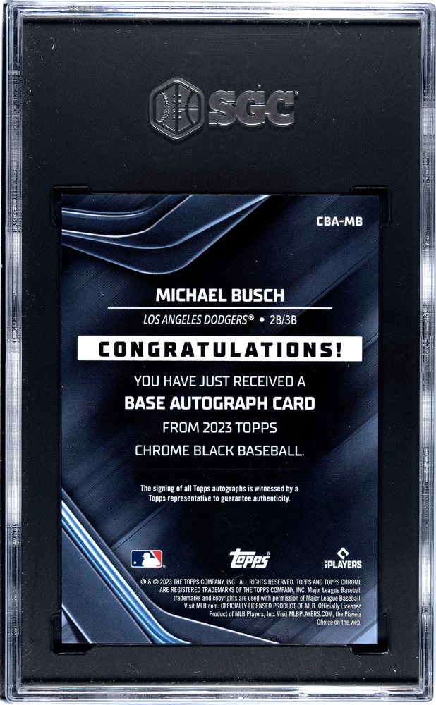 2023 Topps Chrome Black Michael Busch #CBA-MB Autograph SGC 10 Auto 10