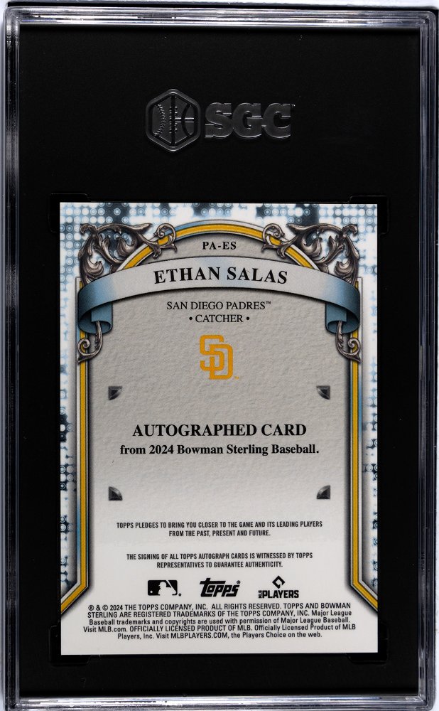 2024 Bowman Sterling Ethan Salas #PA-ES Prospect Autograph SGC 10