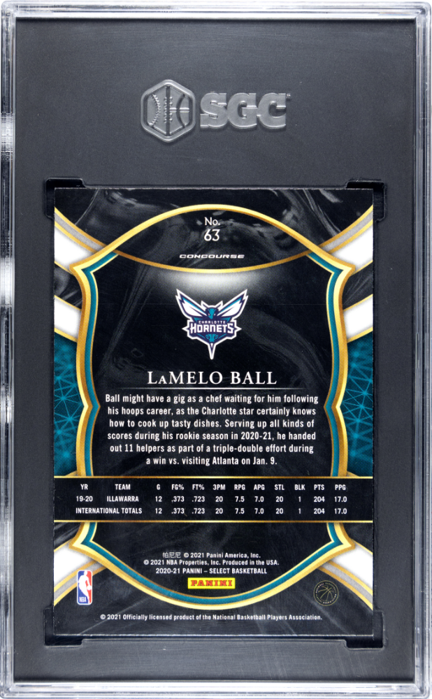 2020 Panini Select Lamelo Ball #63 Blue Retail SGC 10