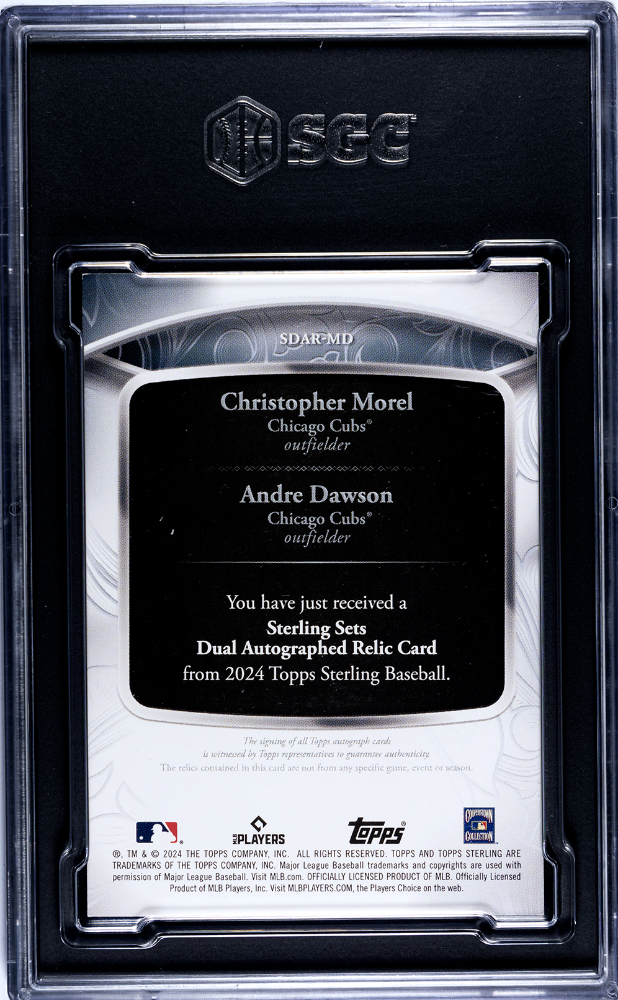 2024 Topps Sterling Dawson Morel #SDAR-MD Dual Autograph Relic SGC 8 Auto 10
