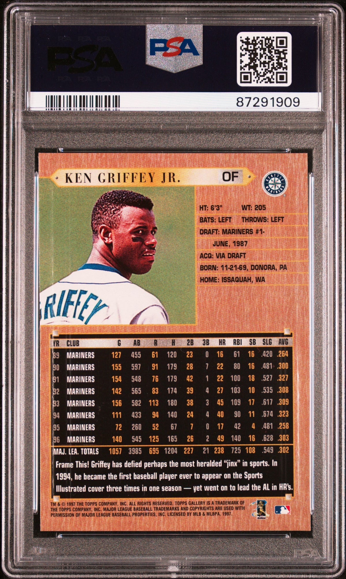 1997 Topps Gallery Ken Griffey JR. #79 PSA 9