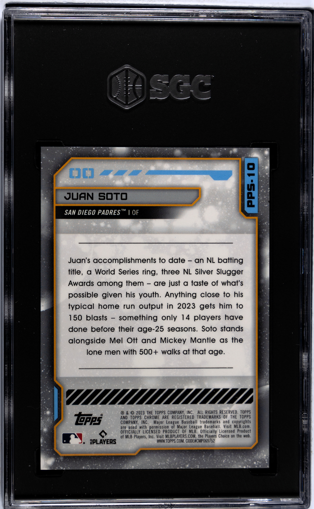 2023 Topps Cosmic Chrome Juan Soto #PPS-10 Planetary Pursuit Sun SGC 9.5