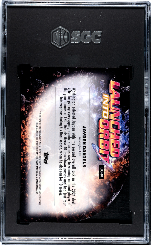 2024 Topps Cosmic Chrome Jayden Daniels #LIO-10 Launched Into Orbit SGC 9.5