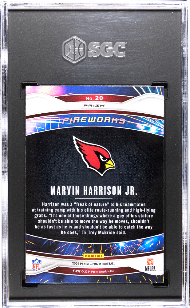 2024 Panini Prizm Marvin Harrison JR. #20 Fireworks No Huddle SGC 9