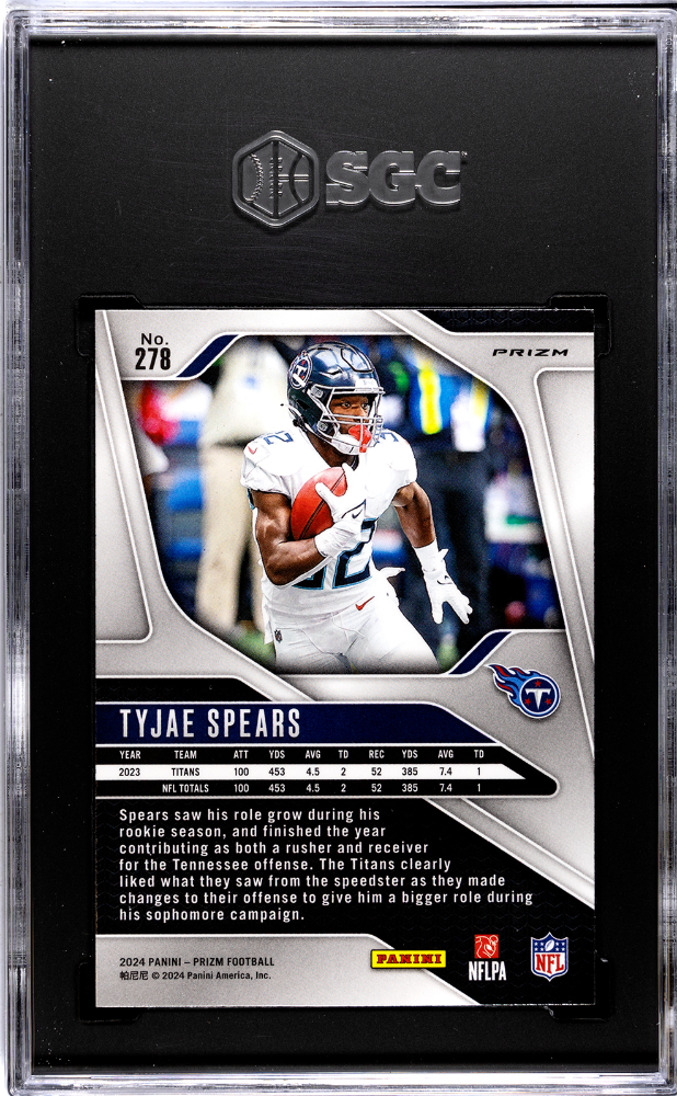 2024 Panini Prizm Tyjae Spears #278 No Huddle SGC 9.5