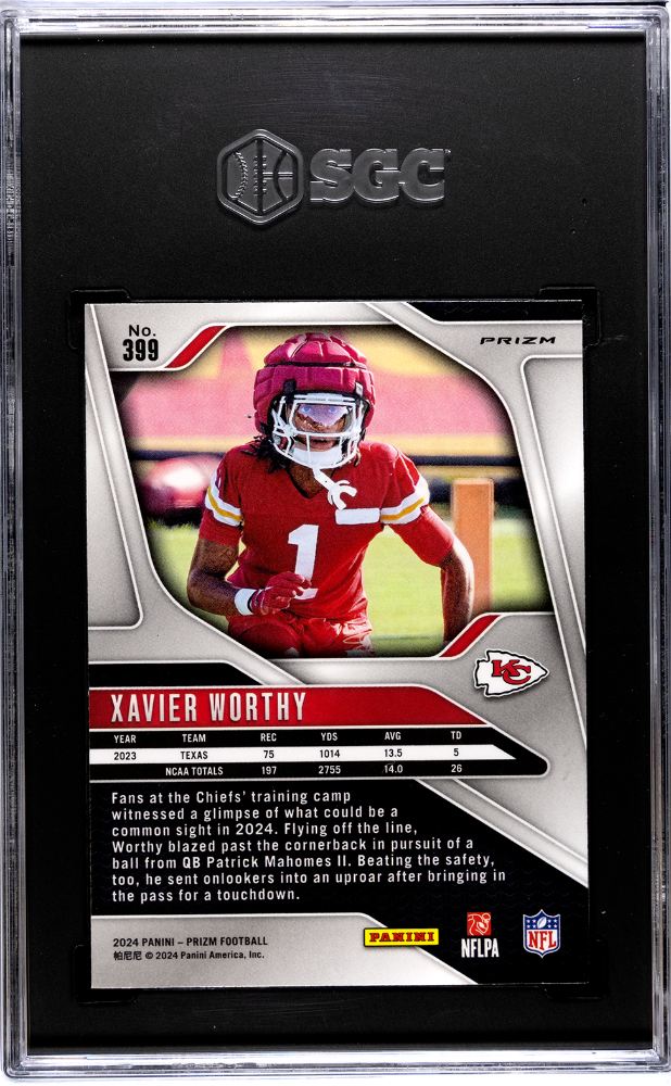 2024 Panini Prizm Xavier Worthy #399 Lazer SGC 10