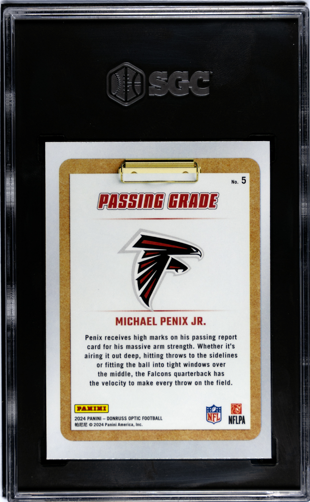 2024 Donruss Optic Michael Penix JR. #5 Passing Grade SGC 7