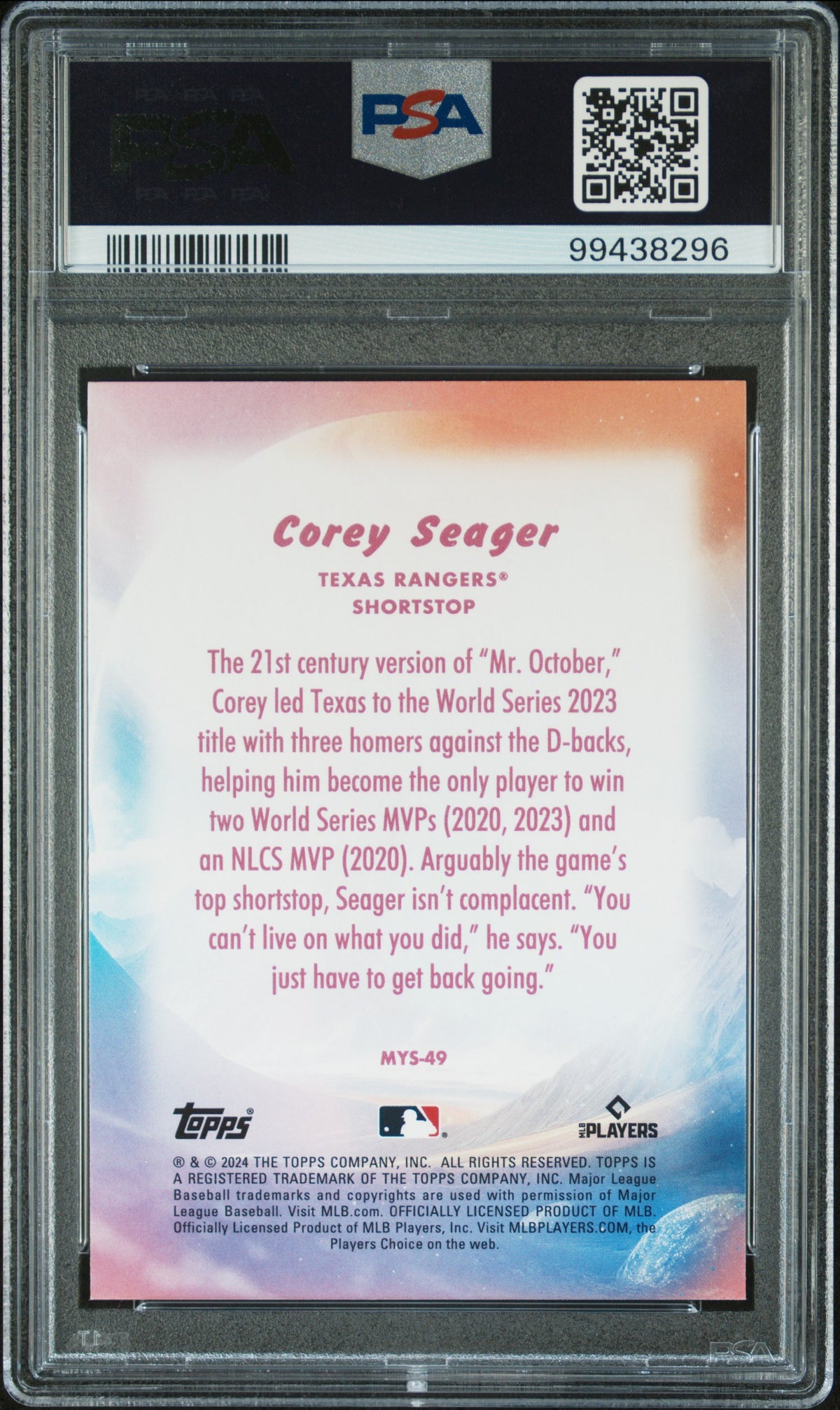 2024 Topps Update Mystical Corey Seager #MYS49 PSA 10