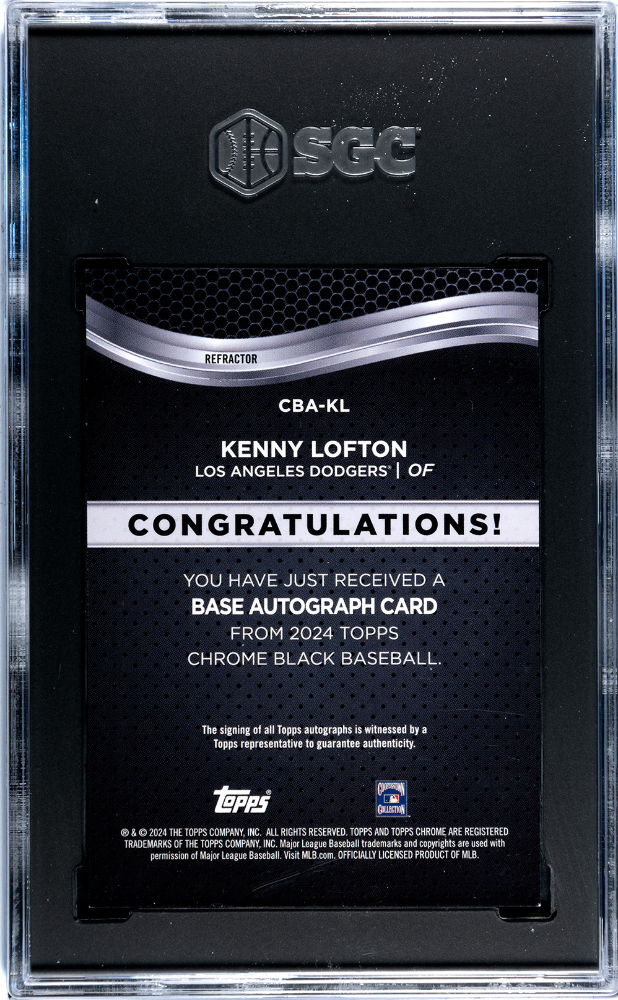 2024 Topps Chrome Black Kenny Lofton #CBA-KL Autograph Refractor SGC 9