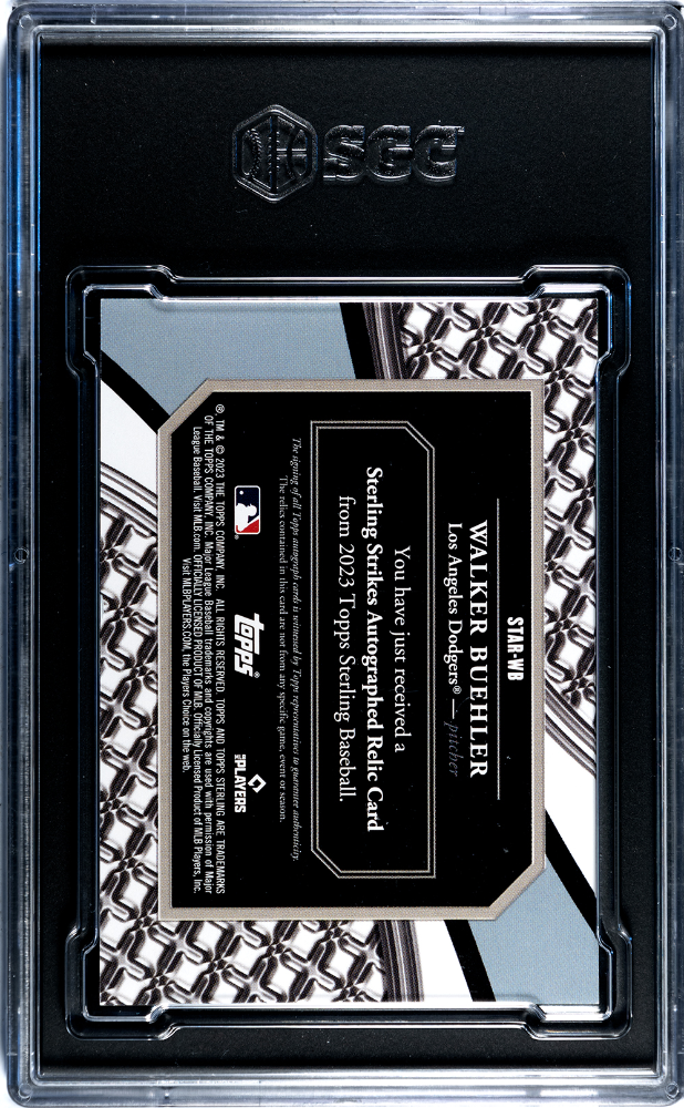 2023 Topps Sterling Walker Buehler #STAR-WB Auto Relics Blue SGC 9 Auto 10